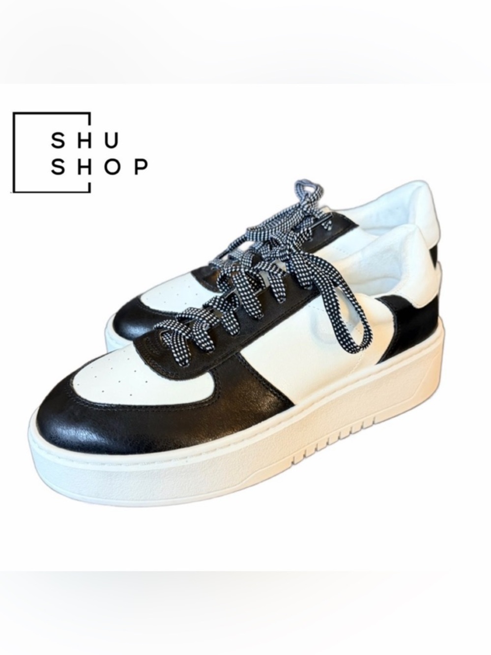 SHU SHOP Black & White Shirley Platform Sneakers